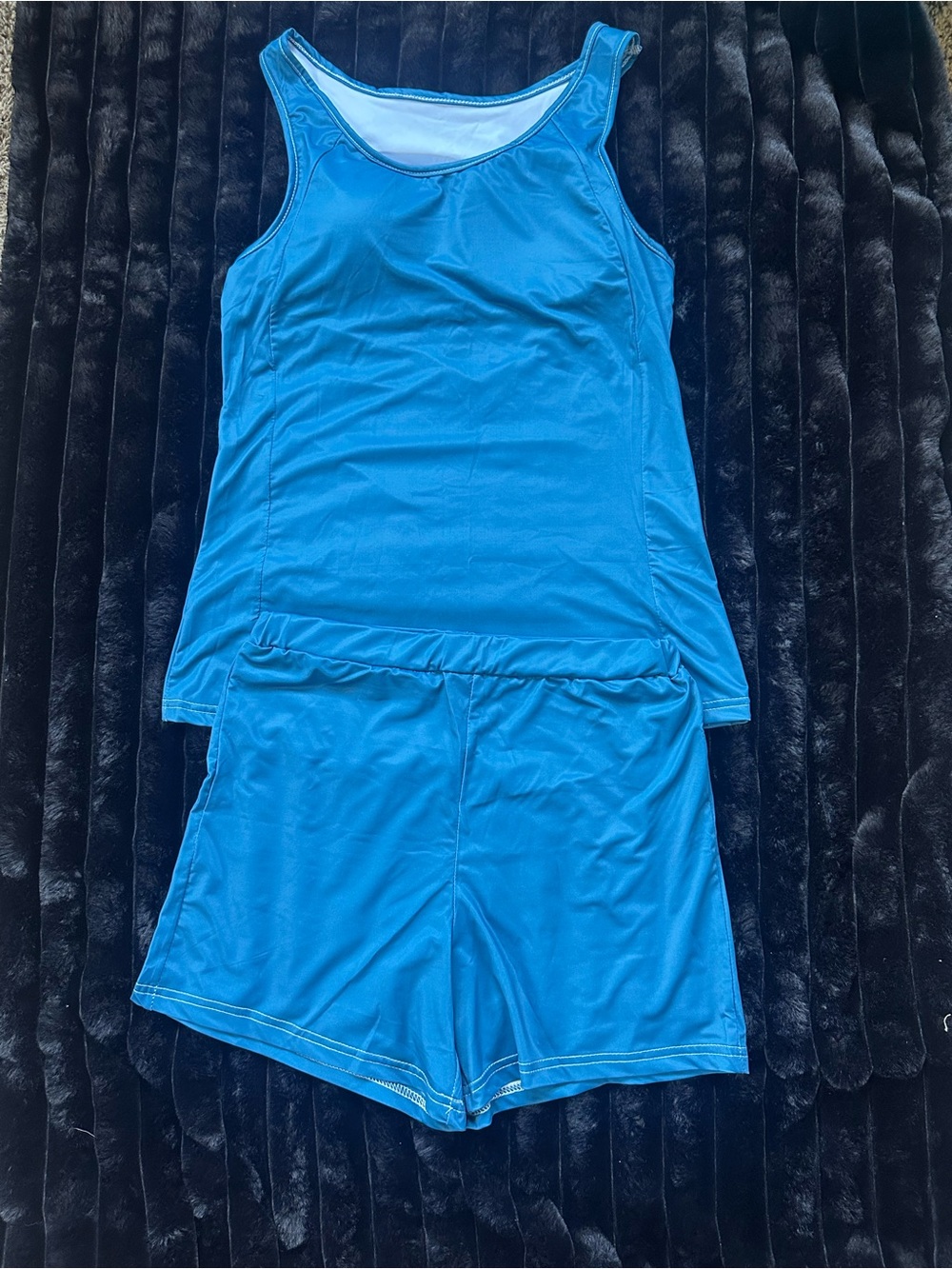 Blue Tankini Swim Set with Boy Shorts Women’s Small